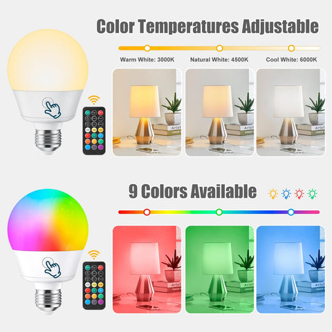 Brightown E26 bulb offering 3 color temps and RGB options for ambiance