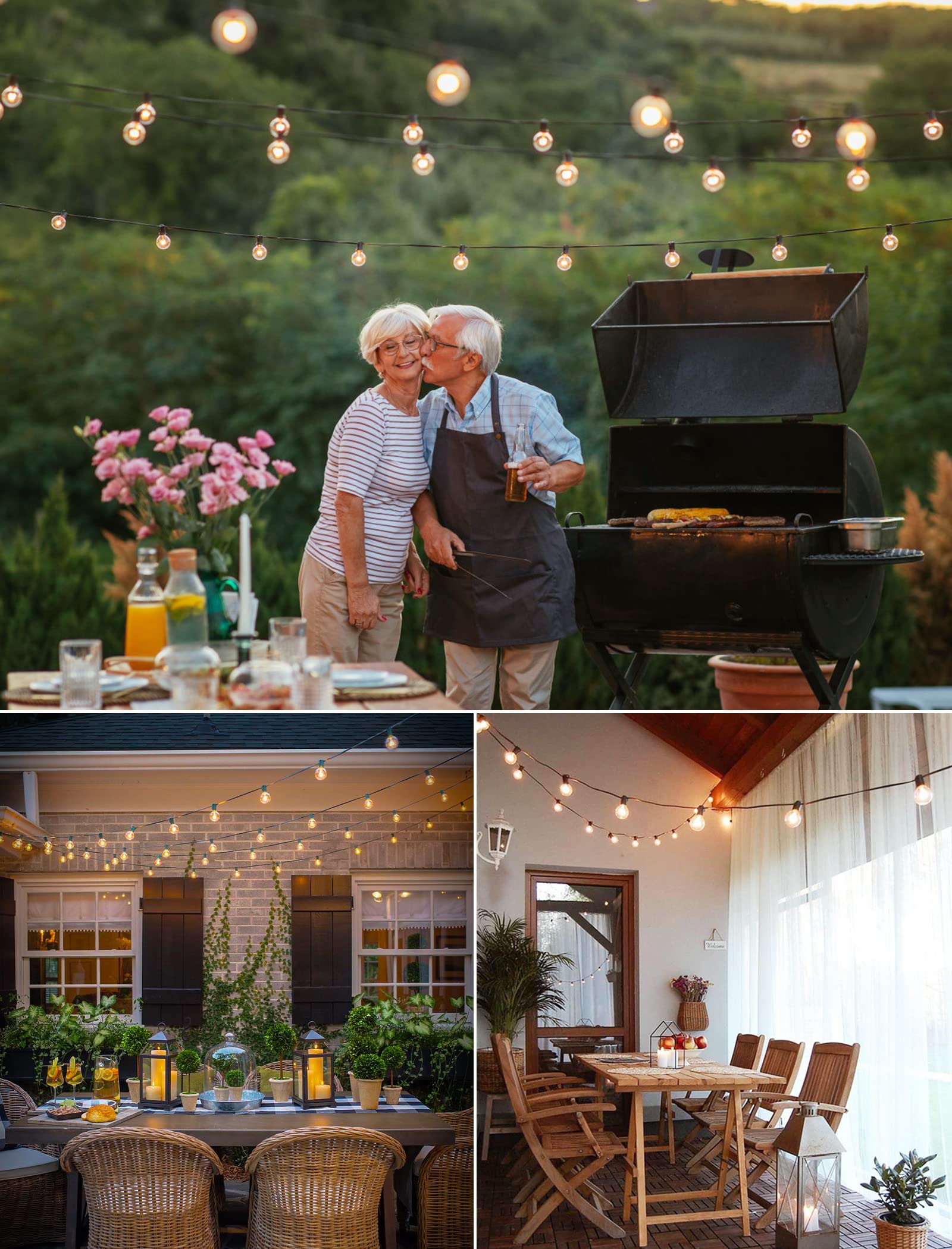 Brightown Edison-style bulbs add nostalgic charm to porches and decks.