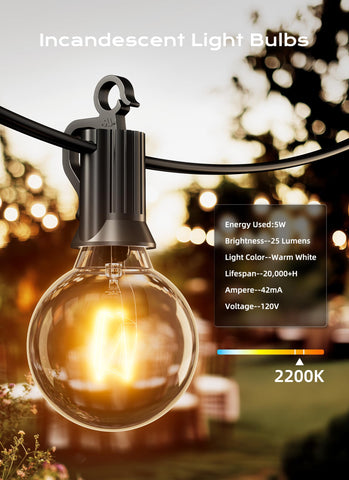 Brightown Edison-style dimmable bulb, great for warm indoor-outdoor ambiance.