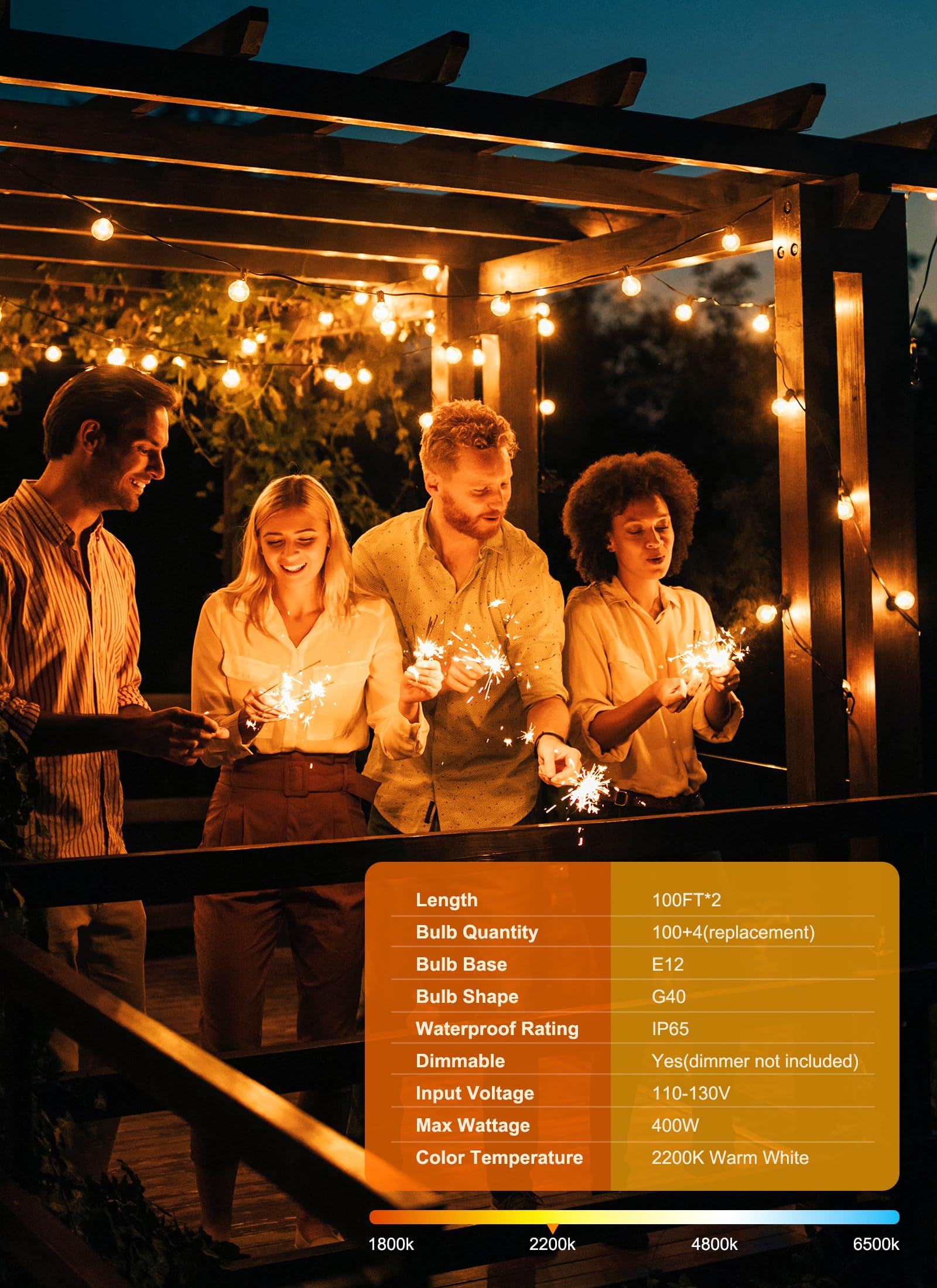 Brightown end-to-end connectable strings for scalable outdoor lighting layouts.