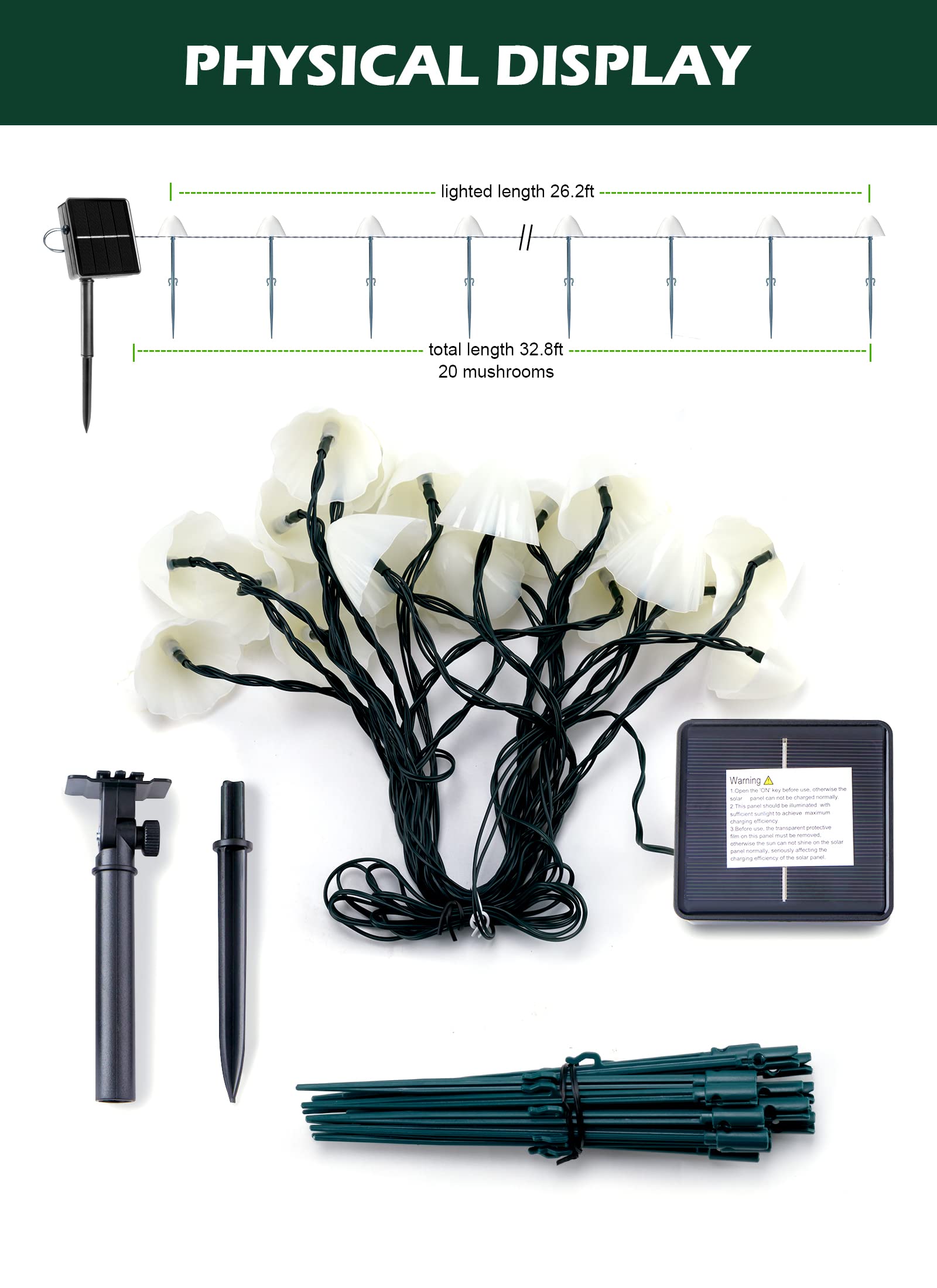 Brightown energy-saving solar lights charge in sun for nighttime ambiance.