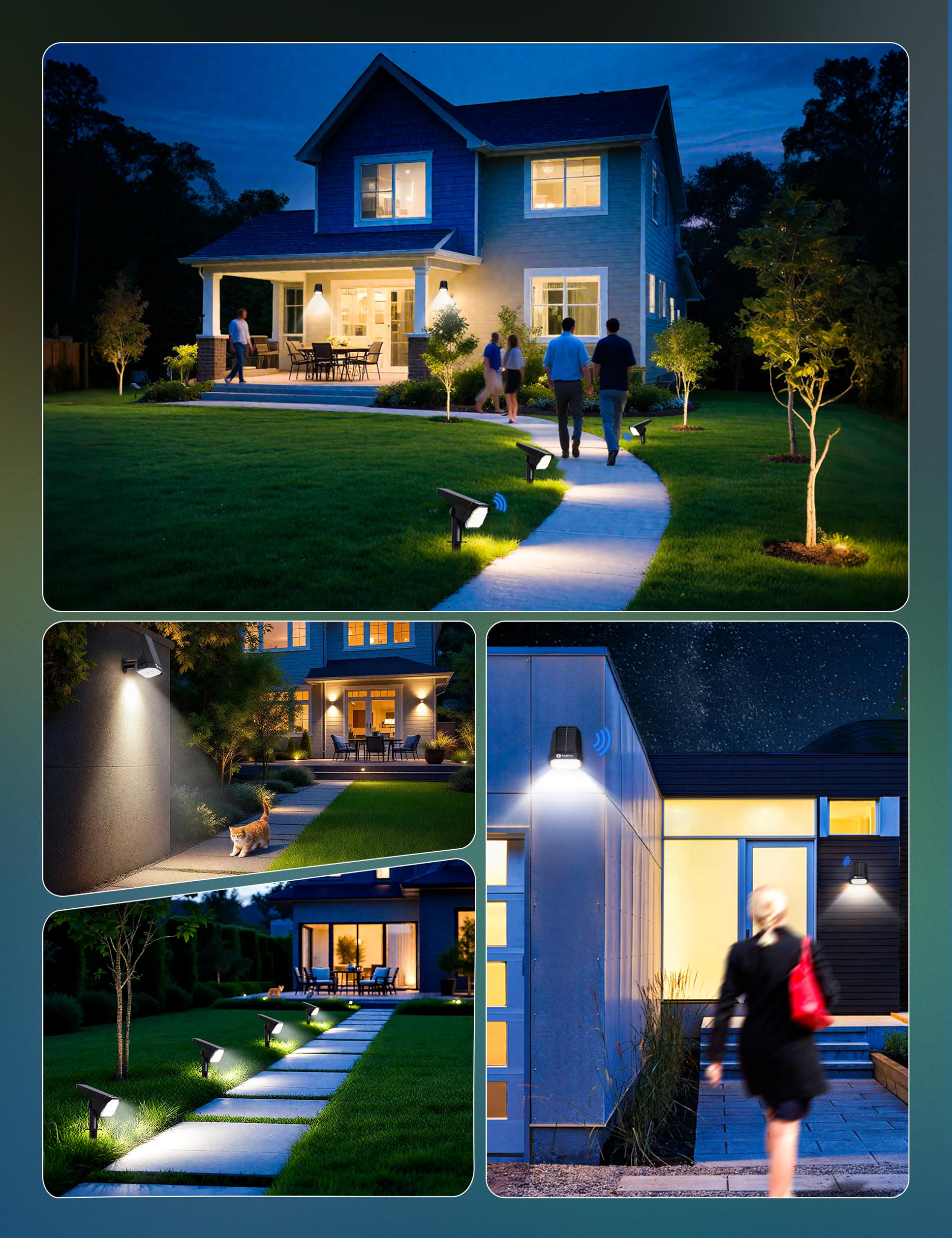 Brightown ground-light setup in a lawn area for landscape accents