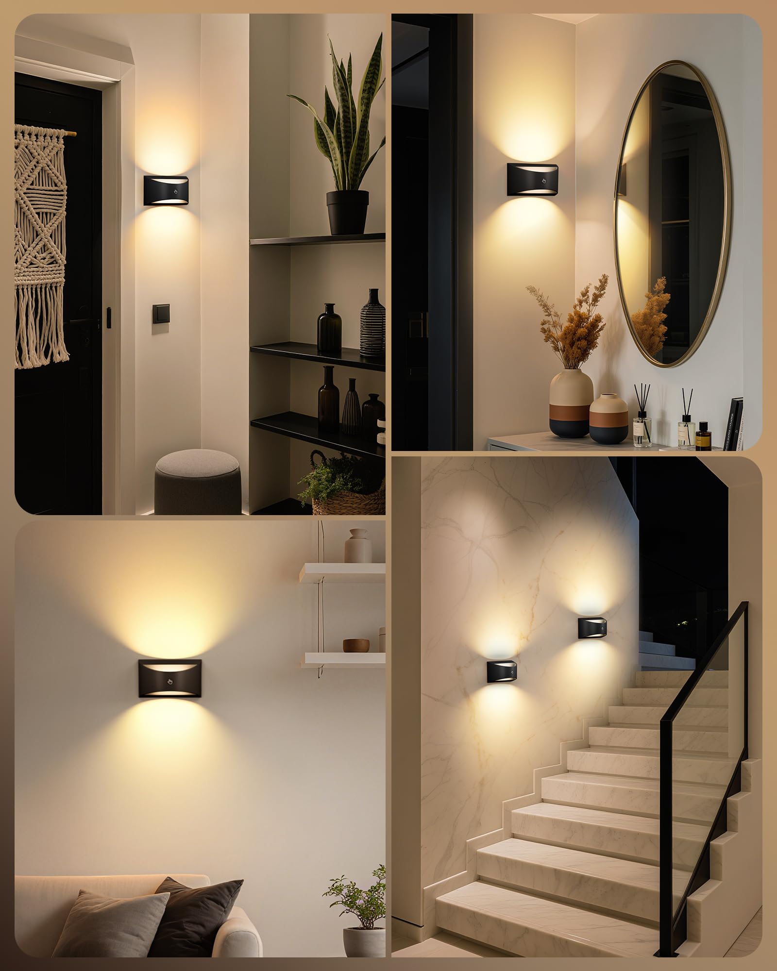 Brightown hallway sconce placement for ambient stairs lighting.