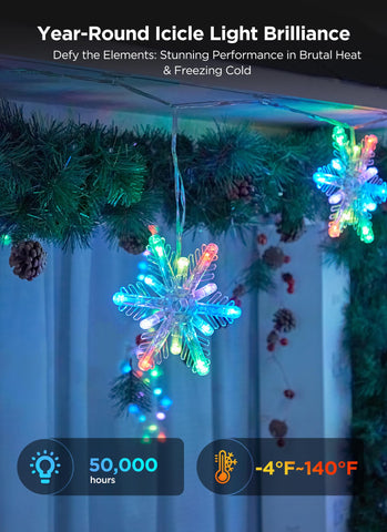 Brightown icicle lights 80+ scene modes adapt to every celebration and mood.