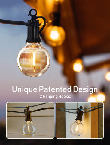 Brightown installation hooks simplify hanging on porches and pergolas.