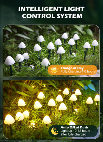 Brightown IP65 outdoor mushroom lights withstand weather for year-round decor.
