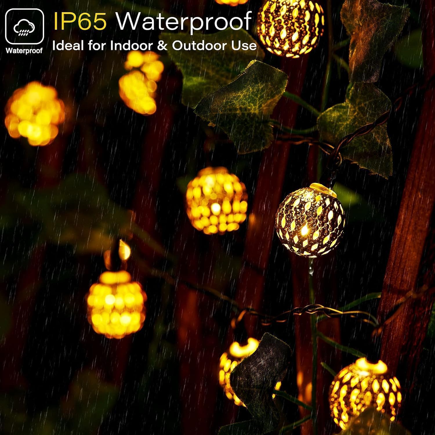 Brightown IP65 waterproof outdoor lights withstand rain and snow for year-round use.