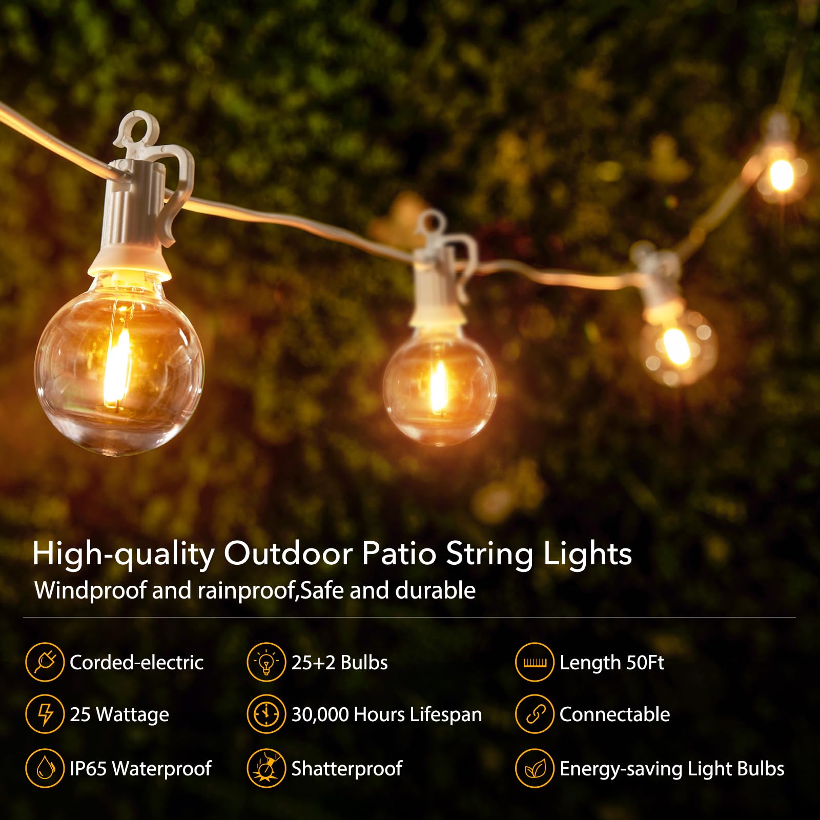Brightown IP65 waterproof design withstands rain and snow for year-round use.