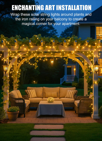 Brightown IP65 waterproof solar string lights withstand weather for year-round use.