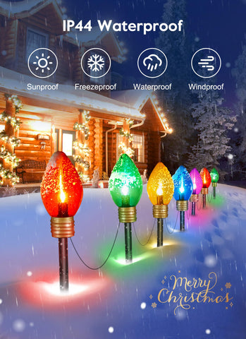 Brightown jumbo C9 bulbs close-up show vivid colors
