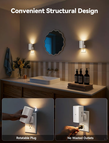 Brightown night light provides a warm 2700K soft glow for cozy nights