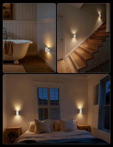 Brightown night light rotates 90 degrees to fit different outlet orientations