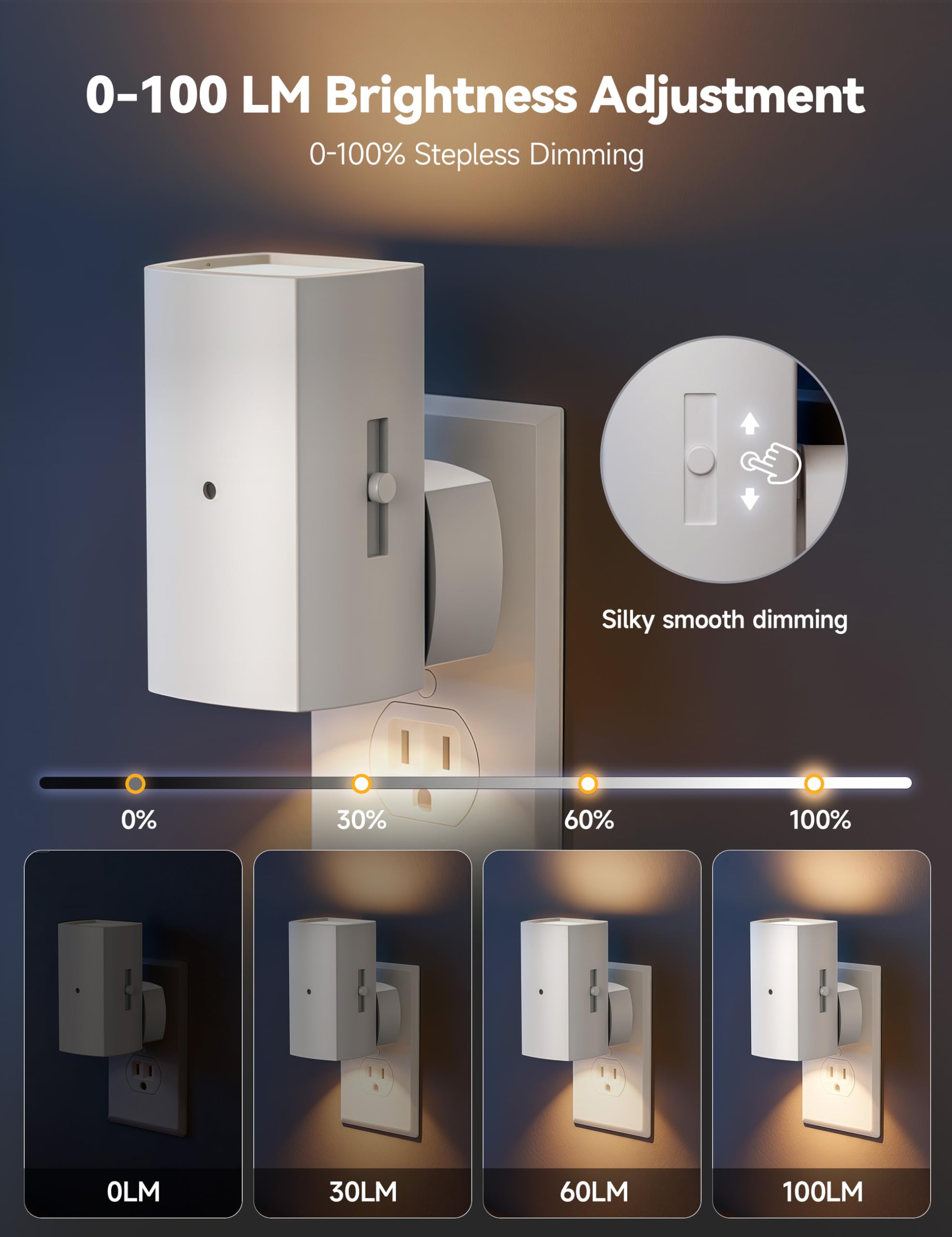 Brightown night light detects dusk and dawn for automatic operation