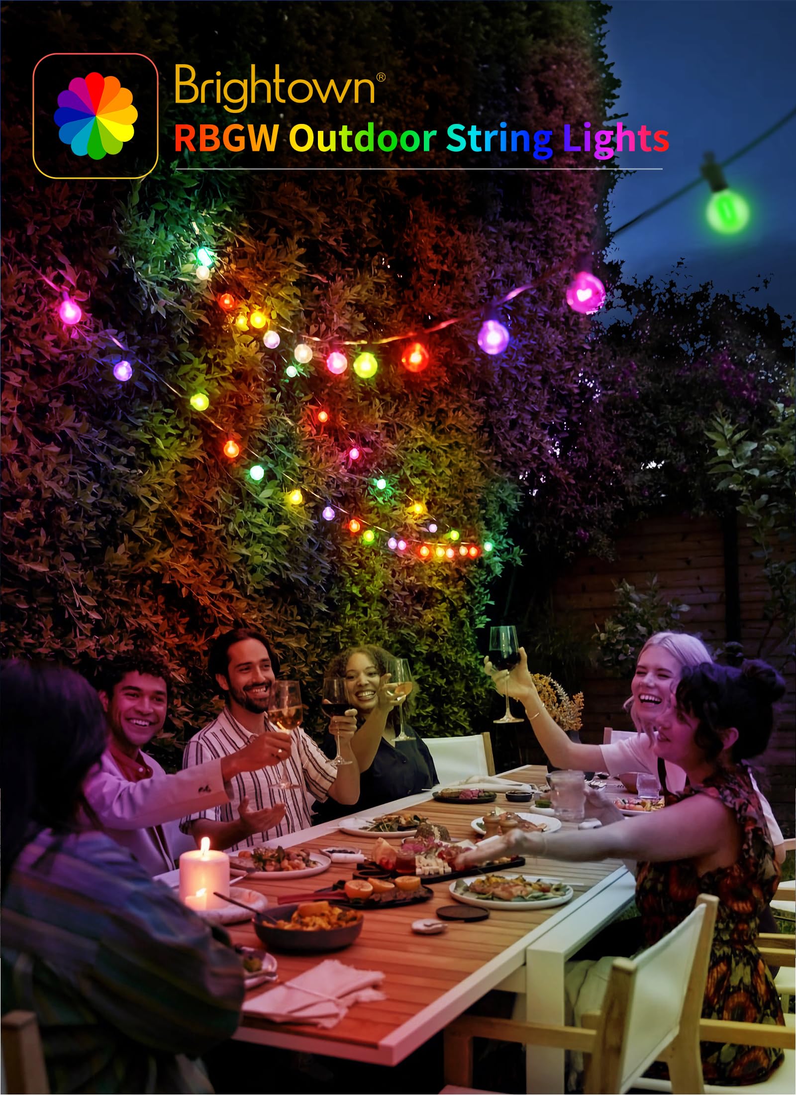 Brightown ambient outdoor lighting ideal for patios, gardens and decks