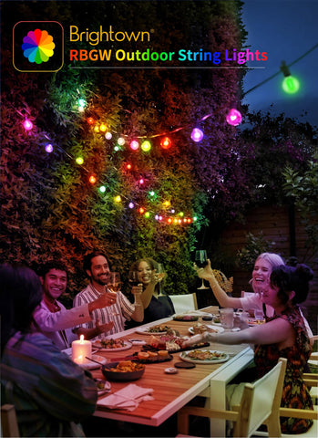 Brightown ambient outdoor lighting ideal for patios, gardens and decks