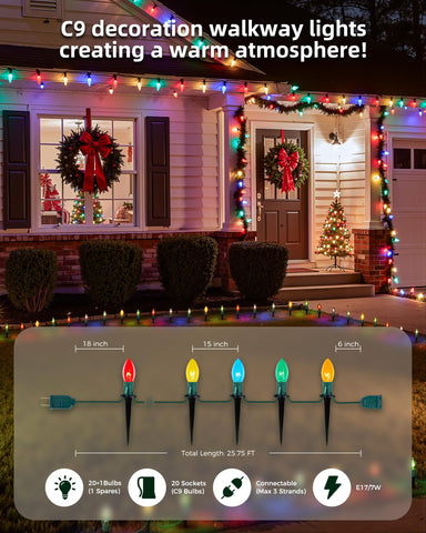 Brightown outdoor Christmas lights IP44 waterproof for patio, garden, or cafe use