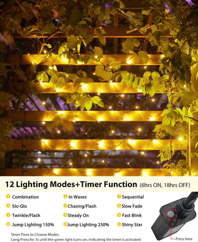 Brightown outdoor mesh lights wrapped around a tree for festive illumination.
