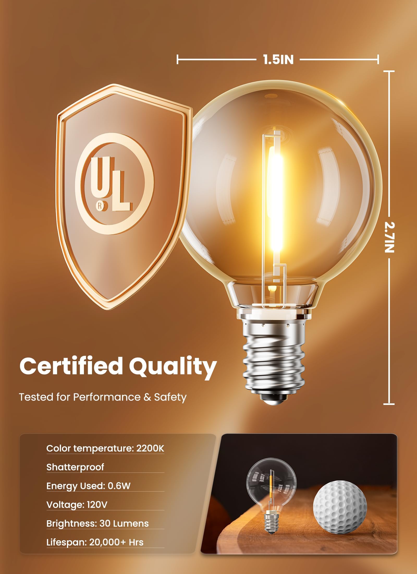 Brightown outdoor waterproof bulb designed for garden and patio lighting.