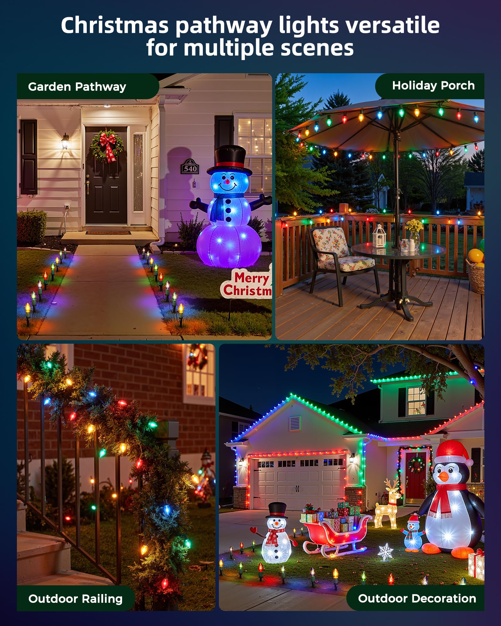 Brightown pathway lights with 4.6-inch stakes stay securely anchored along driveways