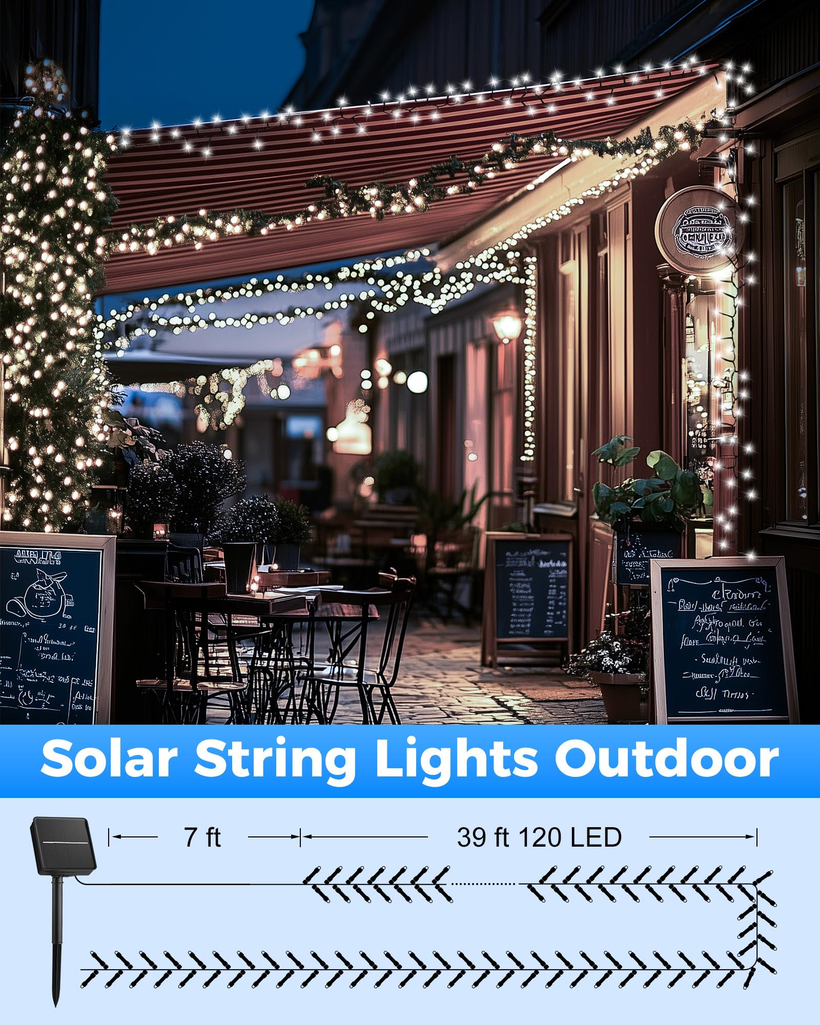 Brightown patio-garden-decor lighting highlights trees and fences.