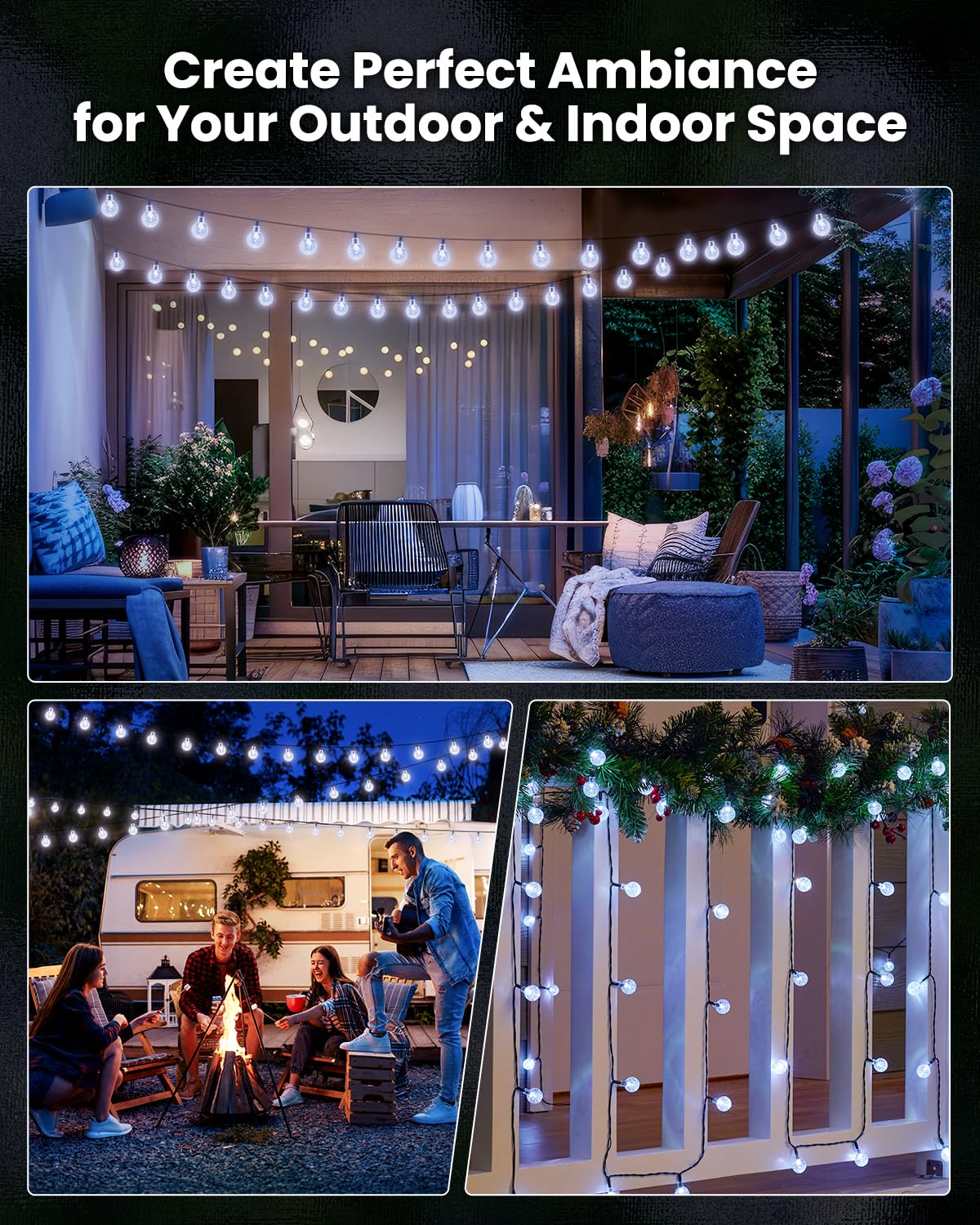 Brightown patio lights install easily for night ambience on decks, patios, and gardens.