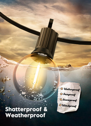 Brightown plastic shatterproof G40 globe bulb offers durable indoor/outdoor use.