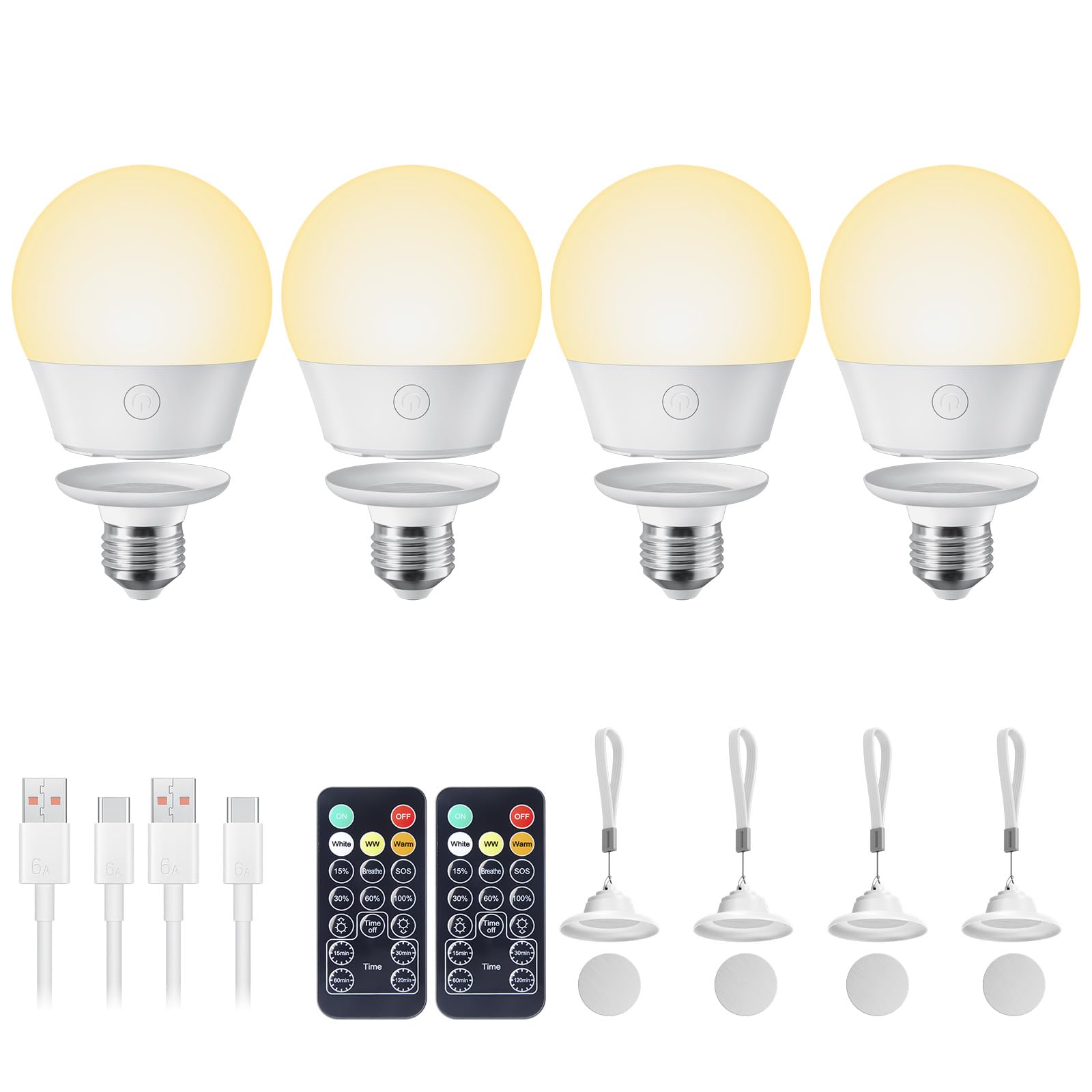 Brightown rechargeable light bulb with remote control for convenient dimming from afar