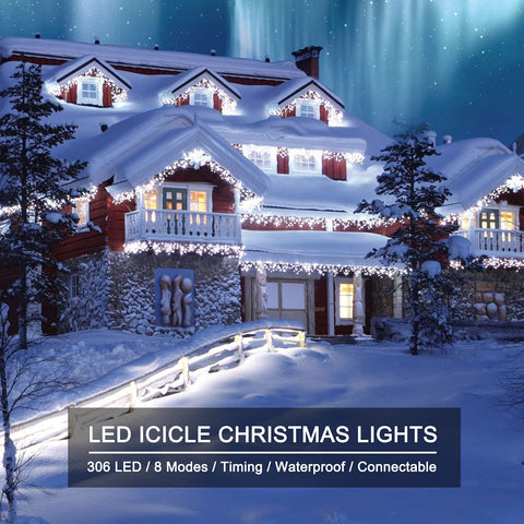 Brightown icicle lights remote control eight modes for versatile decor.