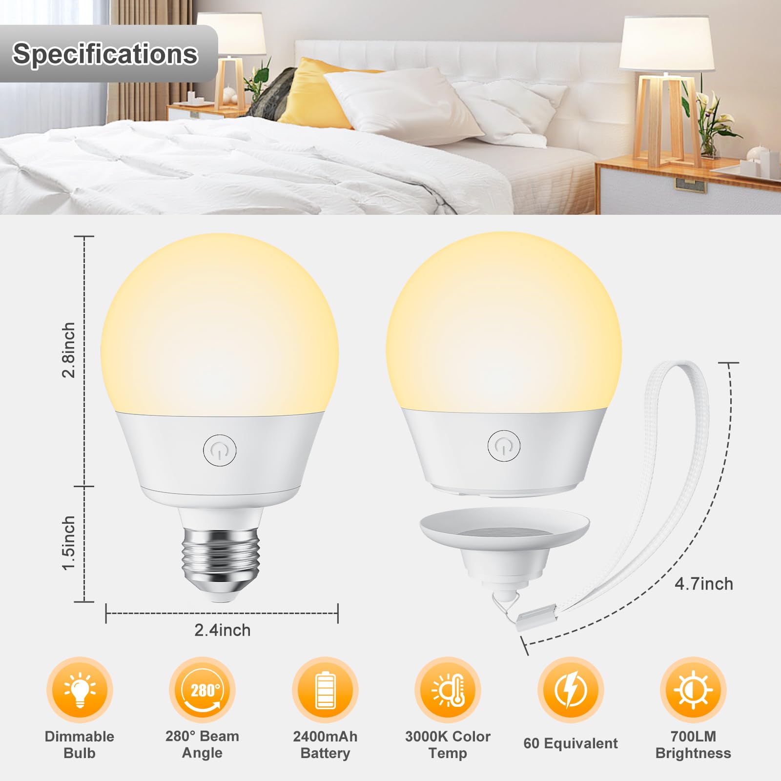 Brightown remote-controlled LED bulb with dimming and timer capabilities.
