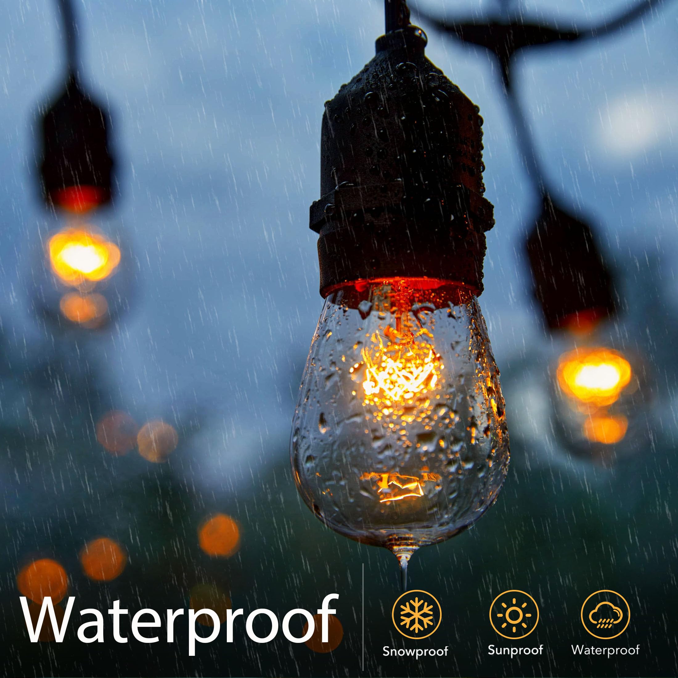 Brightown S14 bulb with nickel-plated base resists rust in damp environments