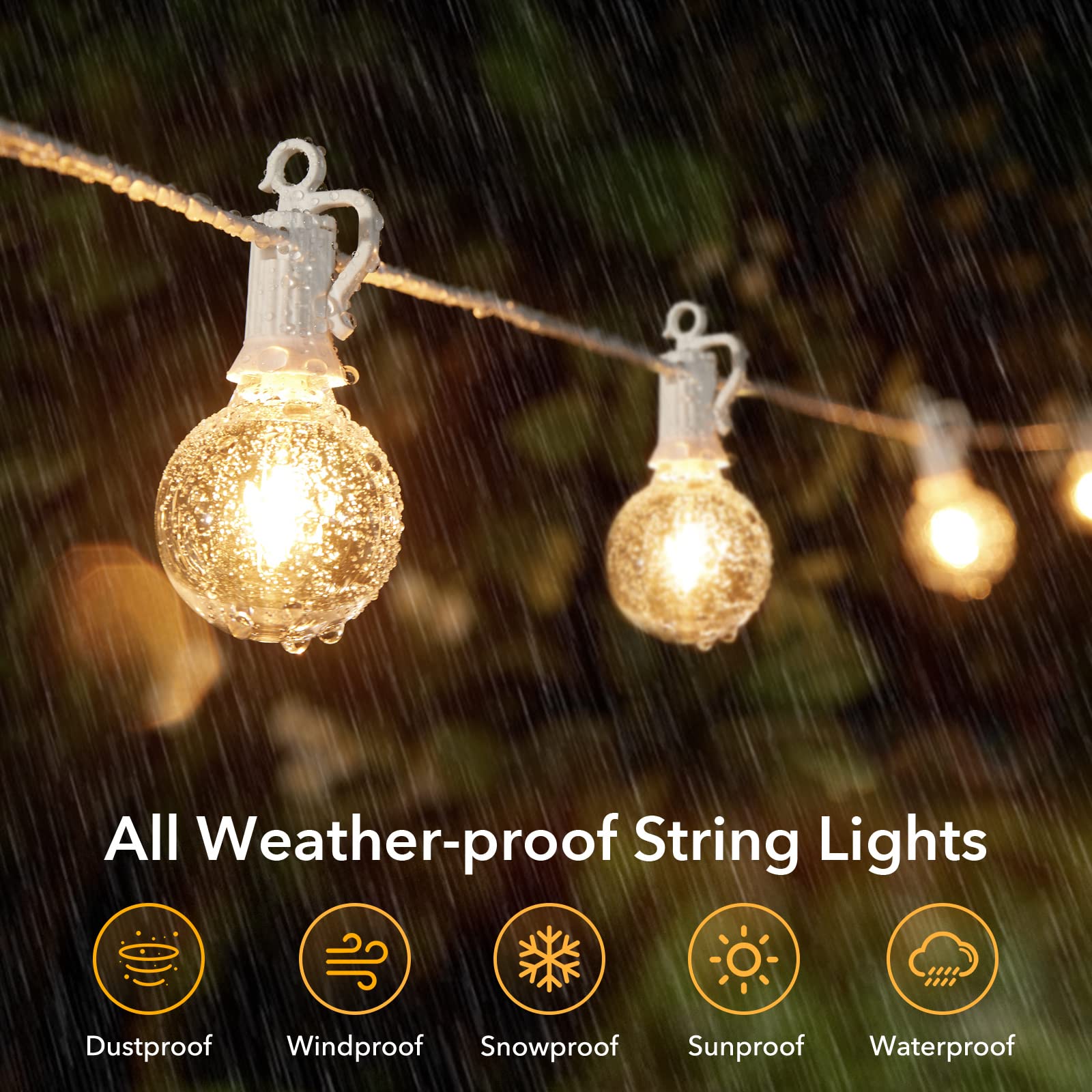 Brightown shatterproof plastic bulbs reduce breakage during gatherings.