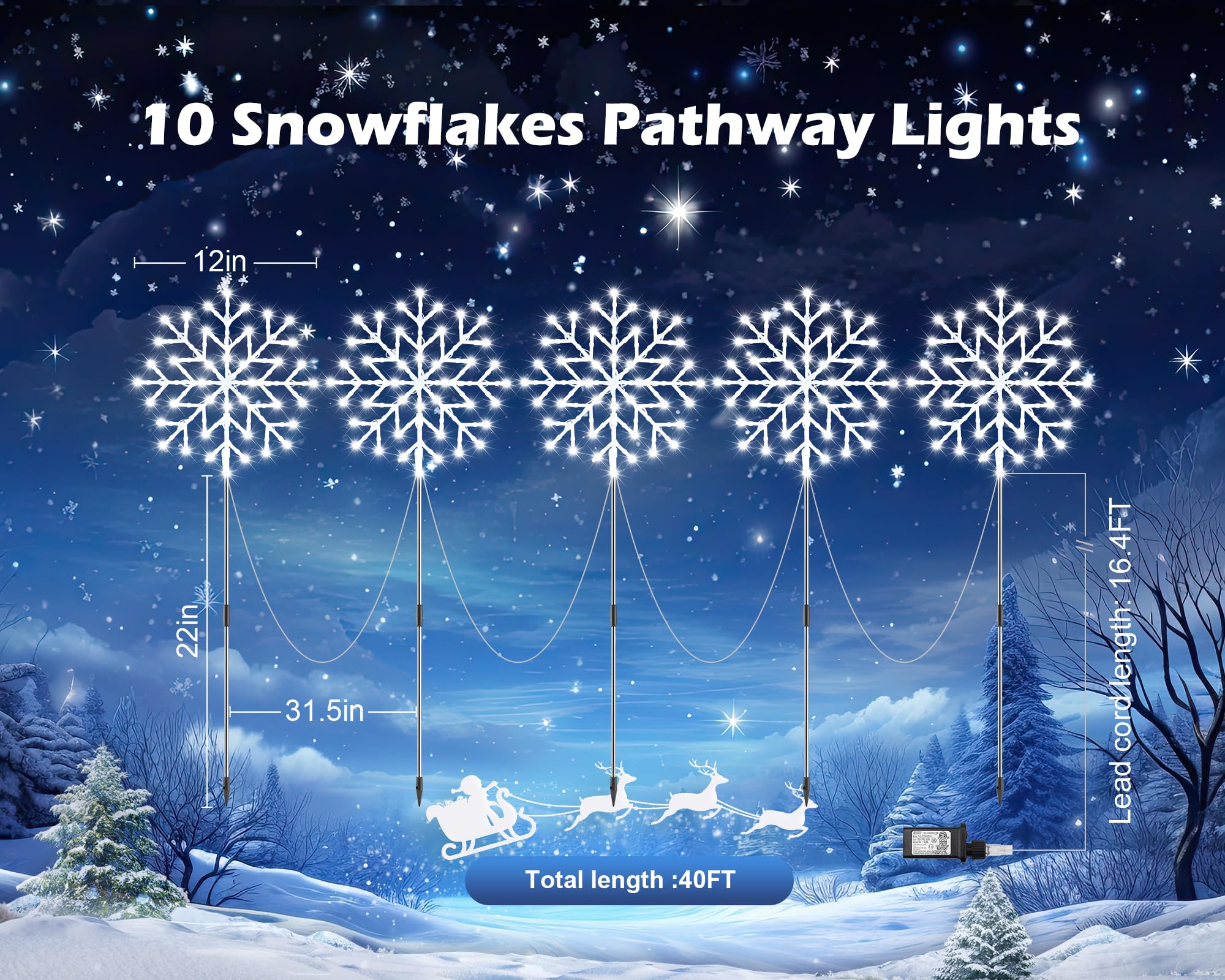 Brightown Snowflake Lights offer 8 modes for customizable holiday ambiance