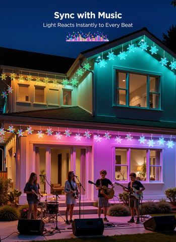 Brightown snowflake lights app control for easy color customization.