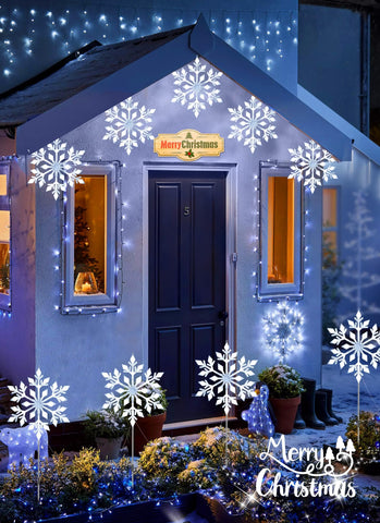 Brightown Snowflake Lights Easy-Setup enable quick, tool-free installation along walkways.
