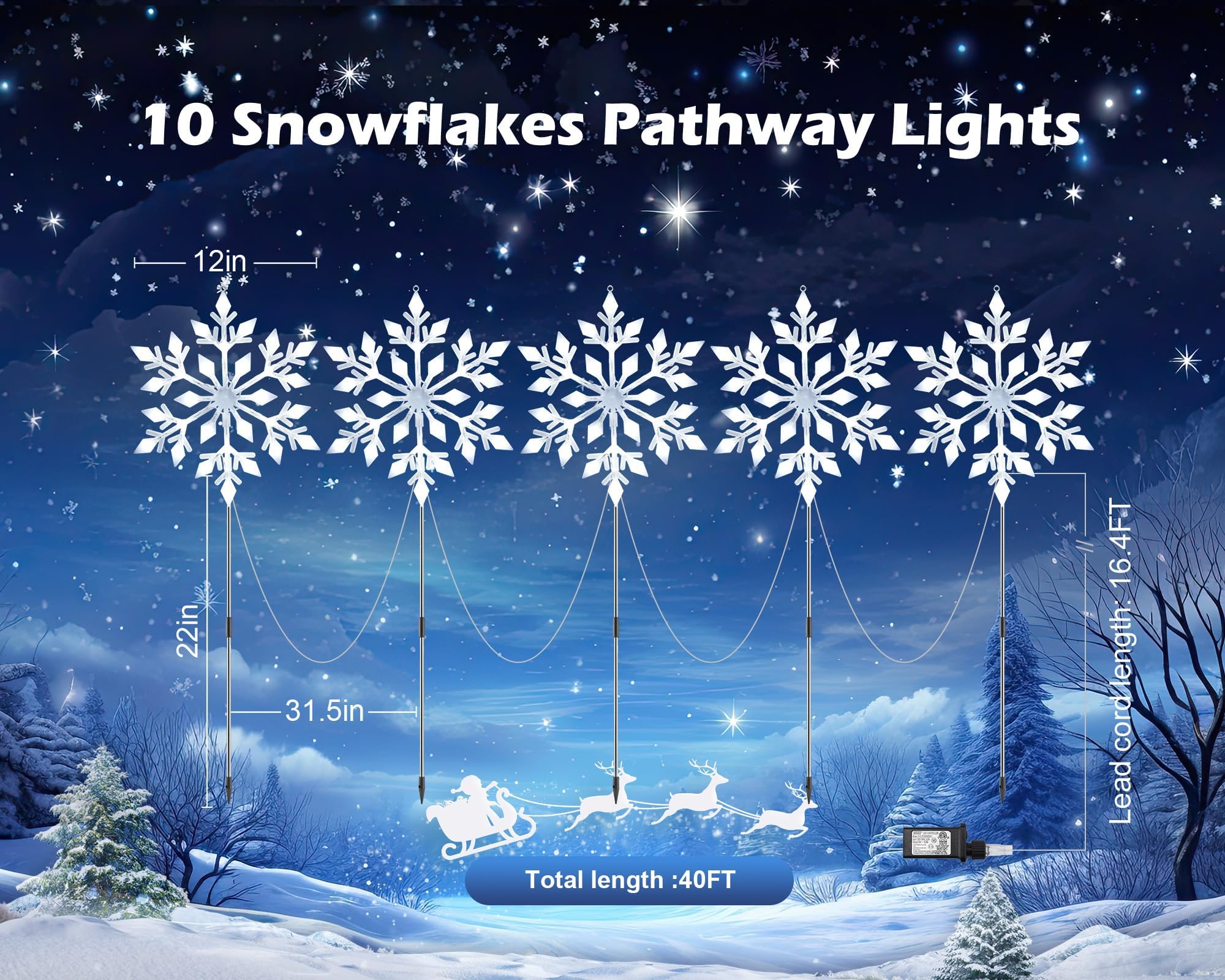 Brightown Snowflake Lights Indoor-Outdoor-Use suit patios, windows, and yards year-round.