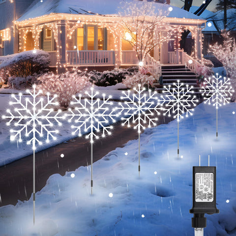 Brightown Snowflake Lights outdoor 12-inch snowflake glows along the path for festive nights