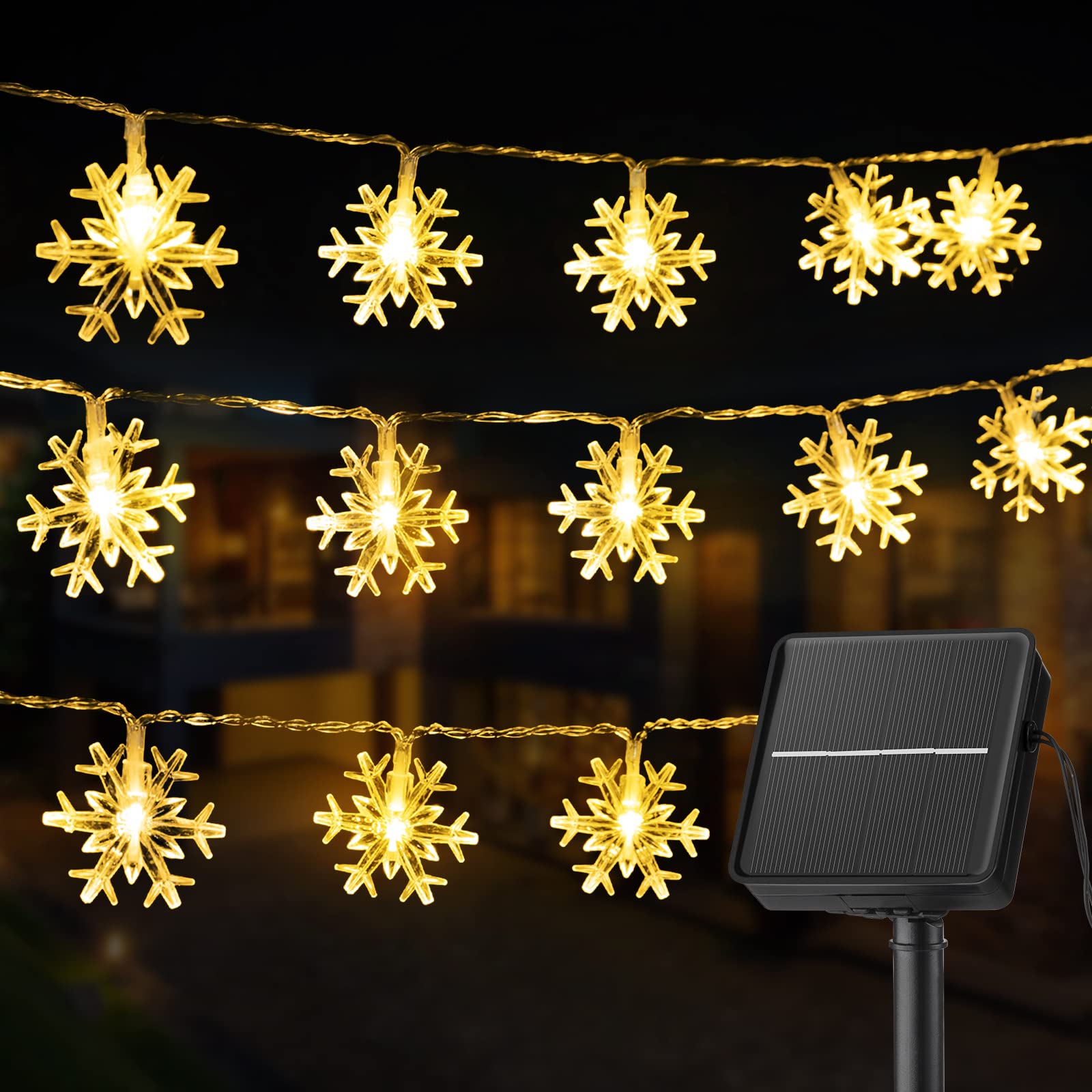 Brightown snowflake string with 100 LED for outdoor festive ambience.
