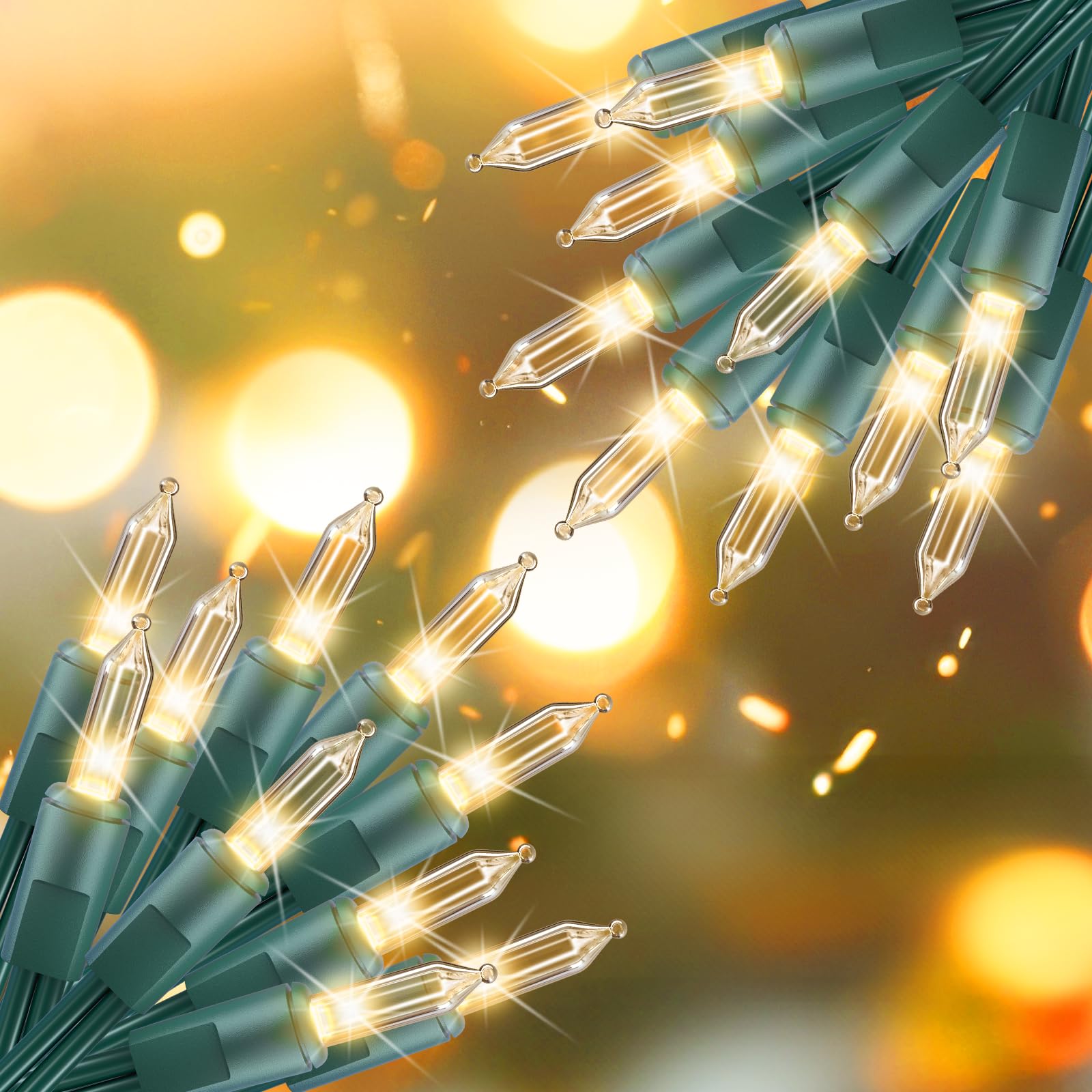Brightown mini lights emit soft warm white light on green wire for cozy indoor decor