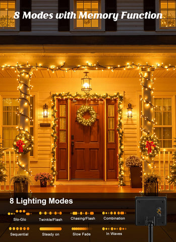 Brightown outdoor solar string lights IP65 weatherproof for year-round garden decor.