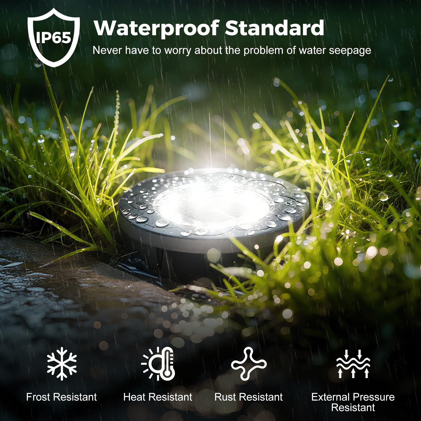 Brightown solar light with dual stake design for quick lawn or garden mounting.