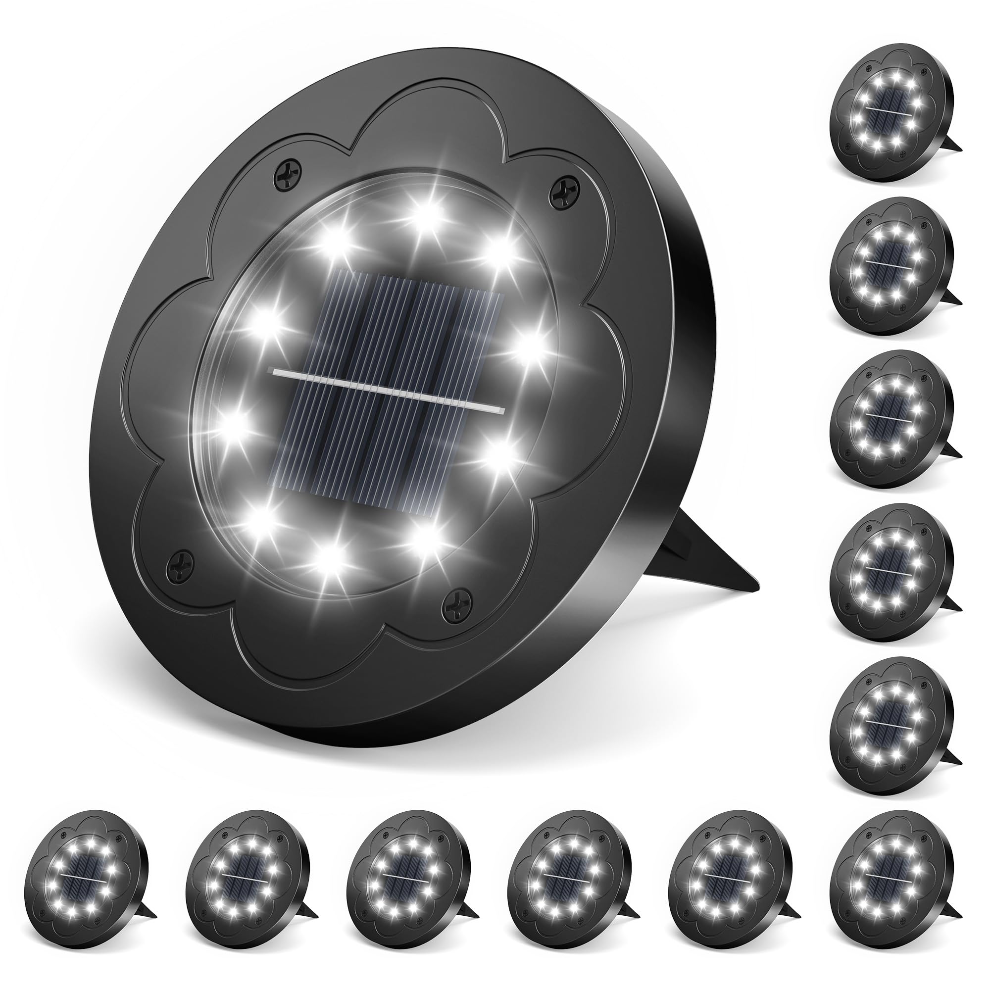 Brightown solar light ground stake illuminating a pathway with energy-efficient glow.