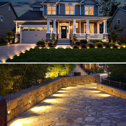 Brightown In-ground lights along driveway edges for clear guidance.