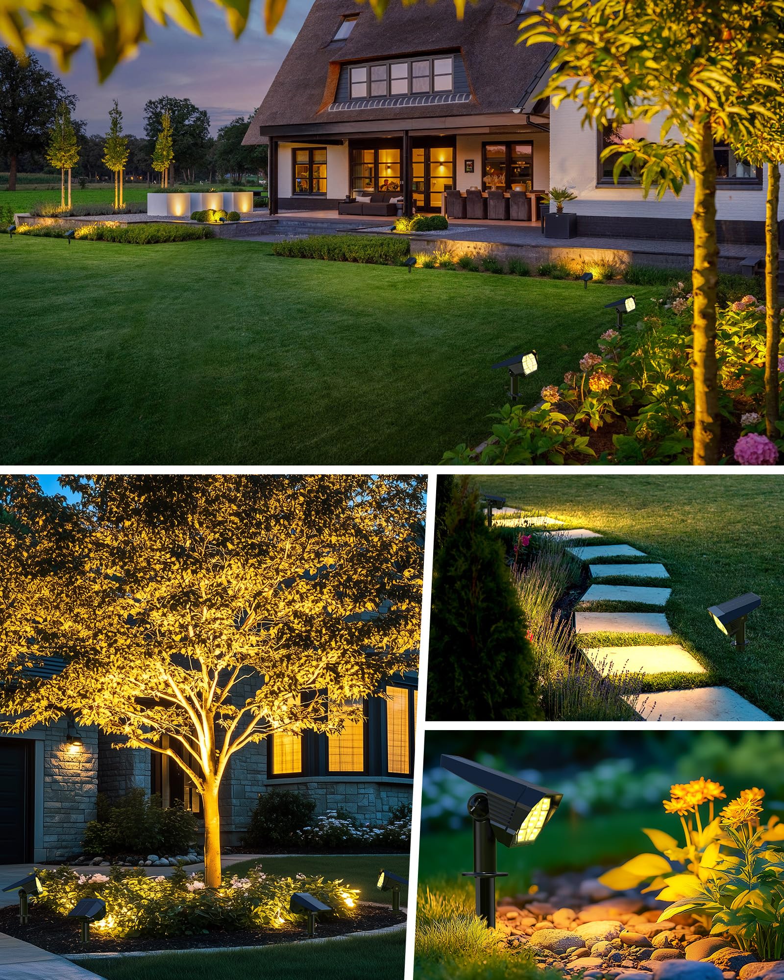 Brightown lights illuminate driveways with warm, inviting glow