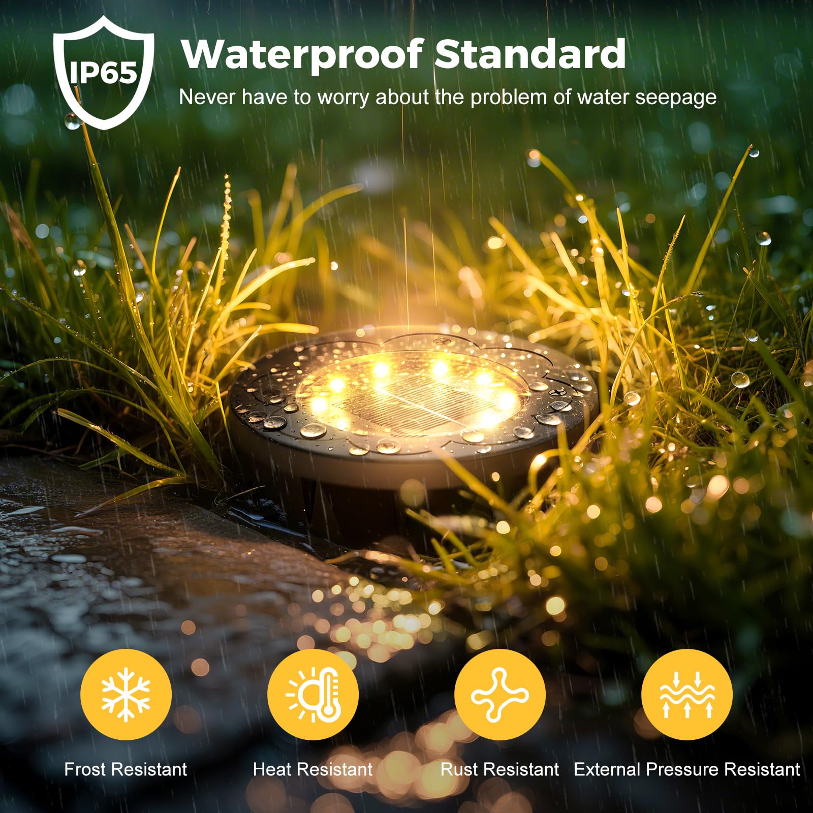 Brightown Solar Lights with ground stakes for lawn mounting.