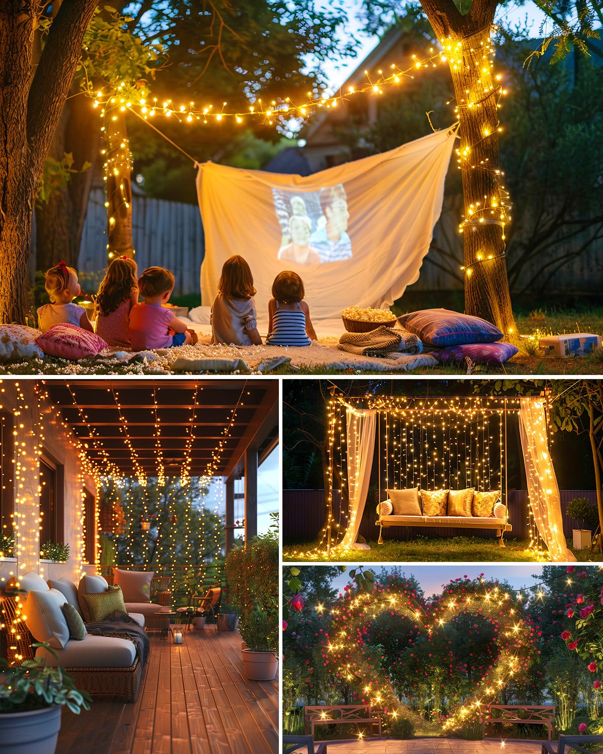 Brightown solar string lights with eight modes display for mood customization