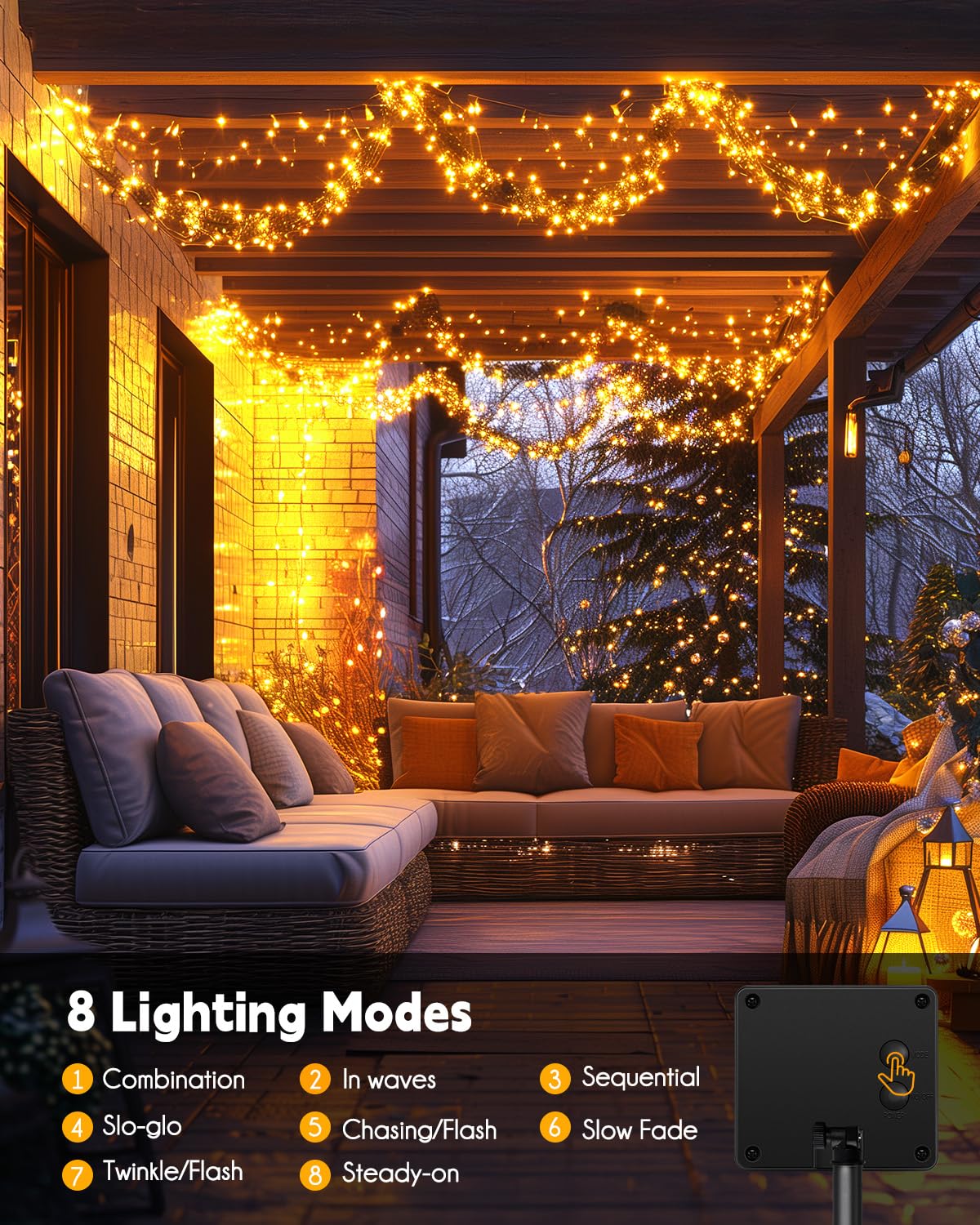 Brightown solar string lights IP65 waterproof for rainproof outdoor use