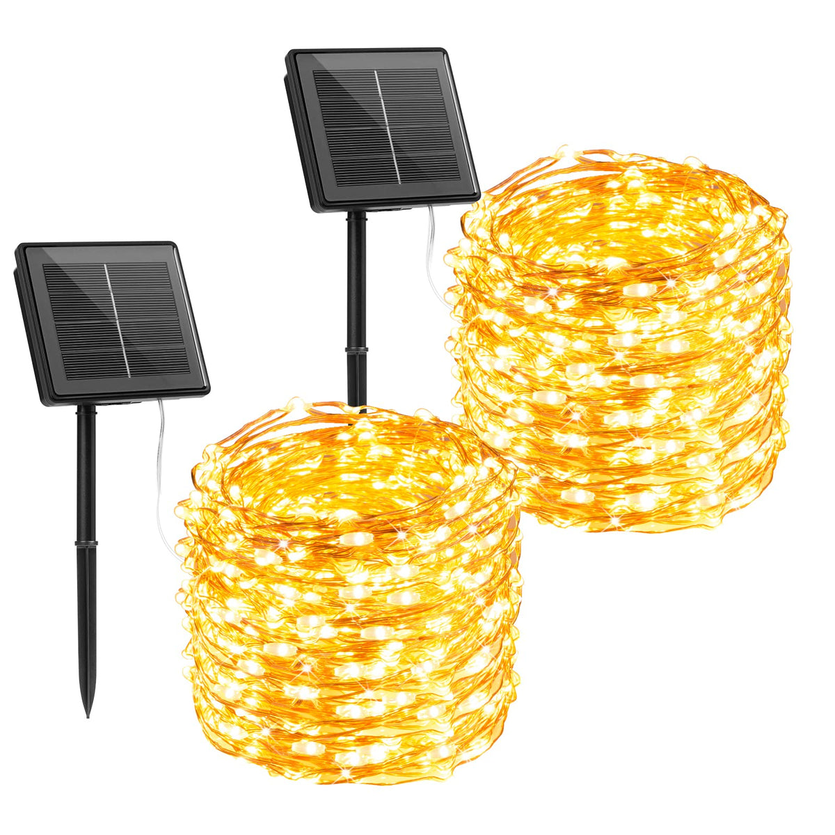 Brightown solar string lights for patio setup glow warmly for cozy evenings.