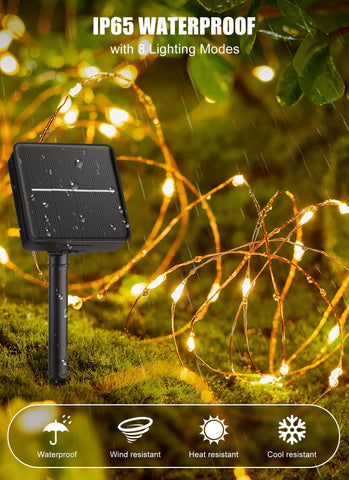 Brightown solar string lights for wedding decor create a romantic outdoor ambience.