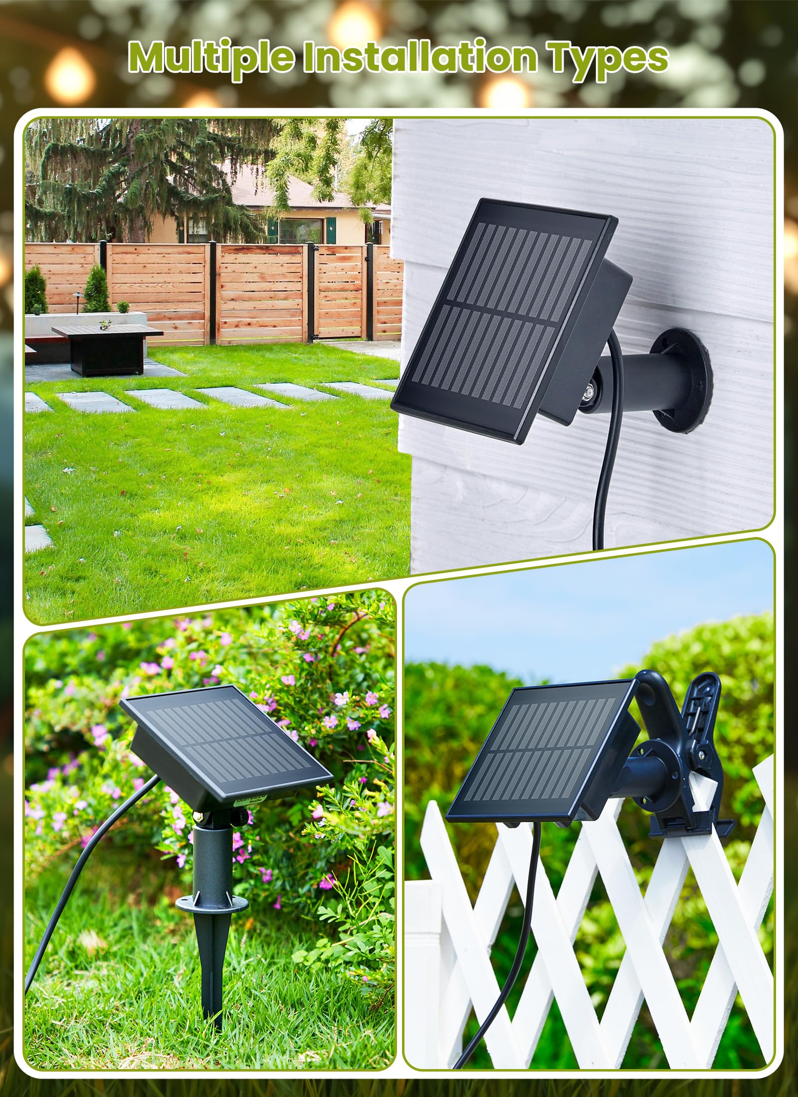 Brightown quick installation with stakes and clips for patio or garden.