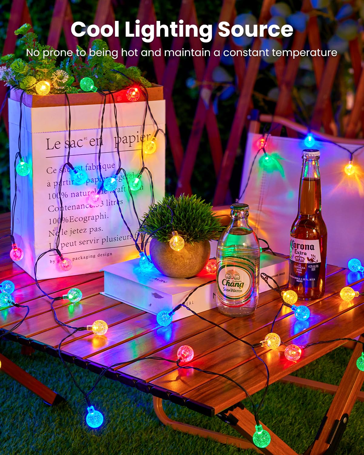 Brightown IP65 waterproof lights withstand rain for year-round outdoor use.